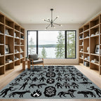 Ancient Tribal Folk Art Figures Rug