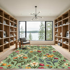 Vintage Botanical Blossom Meadow Rug