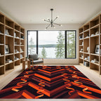 Orange Serpentine Chevron Ribbon Rug