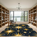 Radiant Golden Starburst Celestial Nights Rug