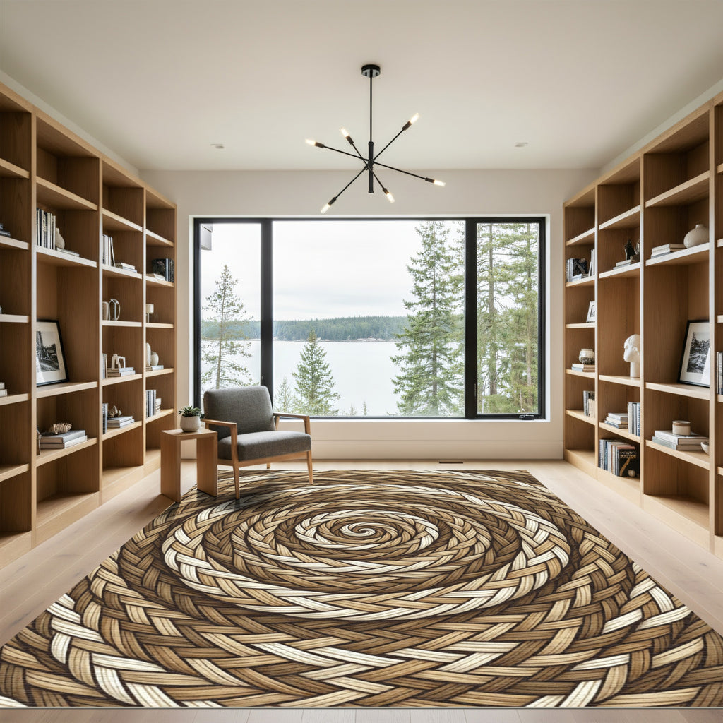 Braided Earth Tone Spiral Rug