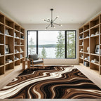 Earthy Marble Swirl Abstract Rug