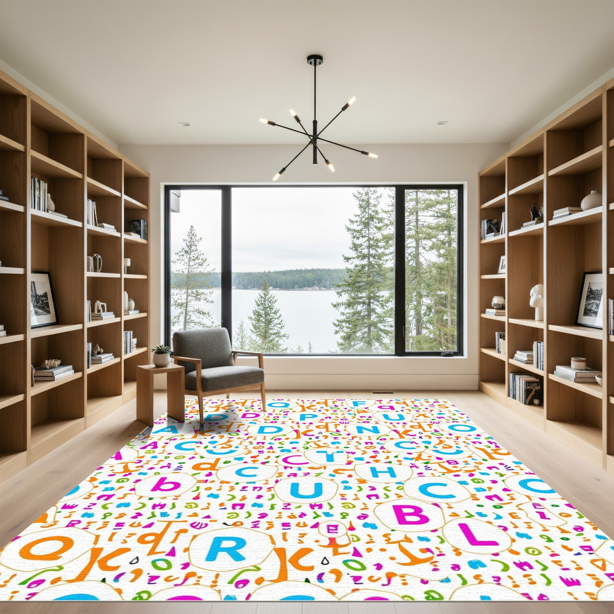 Colorful Alphabet Whimsical Composition Rug
