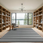Sharp Black White Gradient Stripes Rug
