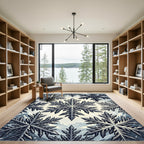 Winter Frost Snowflake Repeating Ice Grid Rug