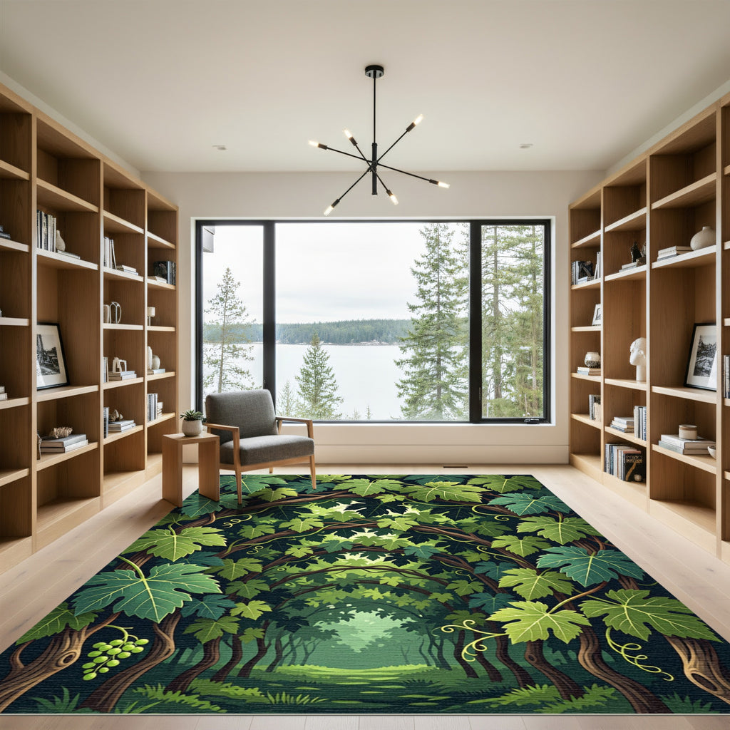 Lush Green Vineyard Arch Way Rug