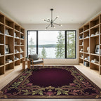 Regal Burgundy Acanthus Scroll Rug