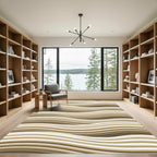 Earthy Toned Abstract Wave Flow Rug