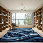 Deep Blue Ocean Swell Rug