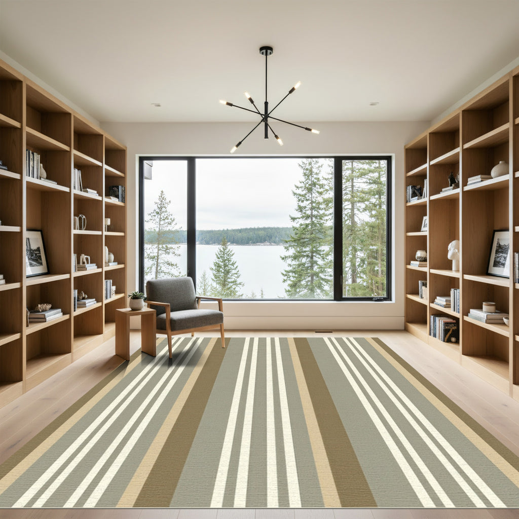 Earthy Tones Vertical Stripe Arrangement Rug
