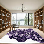 Purple Geometric Hexagonal Abstract Mosaic Rug