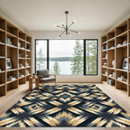 Earthy Diamond Lattice Ikat Rug