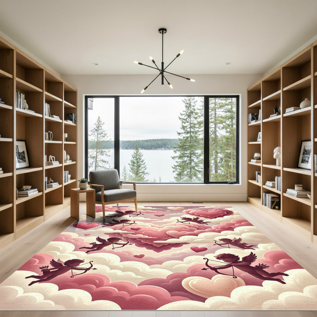 Cupid Hearts In Pink Sky Rug