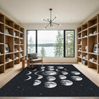 Celestial Lunar Cycle Starry Sky Rug