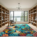 Vibrant Tropical Coral Reef Fish Sanctuary Rug
