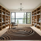 Chocolate Ripples Concentric Circles Rug