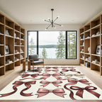 Elegant Dusty Rose Ribbon Bows Rug
