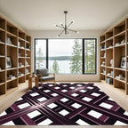 Deep Purple Intersecting Diagonal Grid Rug