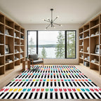 Colorful Piano Keys Repeating Pattern Rug