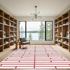 Minimalist Red Linear Stripe Rug