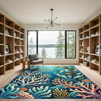 Vibrant Oceanic Coral Reef Seaweed Rug