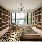 Abstract Golden Serval Spotted Striped Feline Rug
