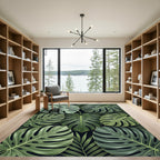 Verdant Jungle Leaf Collage Rug