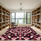 Crimson Pink Hexagonal Mandala Rug