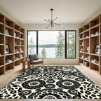 Monochromatic Animal Print Medallion Collage Rug