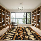 Autumn Birch Bark And Leaves Rug