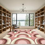 Retro Blush Arch Geometric Art Rug