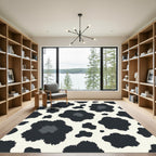 Black and White Abstract Animal Spot Rug