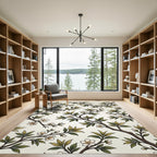 White Blossom Branch Foliage Rug