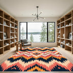 Earthy Tone Zigzag Diamond Rug