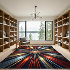 Fiery Red Gold Starburst Radiance Rug