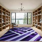 Geometric Violet Intersecting Linear Layers Rug