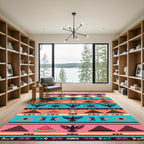 Vibrant Southwest Eagle Watermelon Hourglass Rug