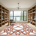 Elegant Blush Interlocking Curved Lattice Rug