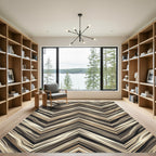 Earthy Wood Grain Chevron Rug
