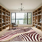 Pink and Gold Zebra Stripe Wave Rug
