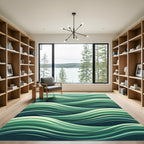 Ethereal Sage Green Flowing Wave Rug