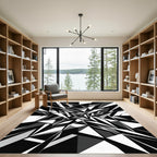 Monochromatic Sharp Geometric Abstract Art Rug