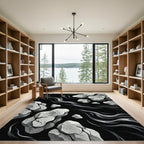 Monochromatic Stone Flow Abstract Rug