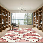 Blush Pink Traditional Japanese Cloud Rug