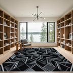 Monochromatic Geometric Interlocking Arrow Layers Rug