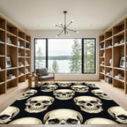 Monochromatic Gothic Anatomical Skull Collection Rug