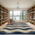 Coastal Wave Abstract Rug