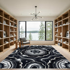 Black Agate Crystal Slice Sparkle Rug