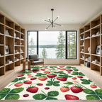 Classic Red Strawberry Garden Botanical Rug