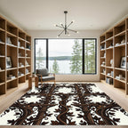 Dark Wood Vine Lattice Trellis Rug
